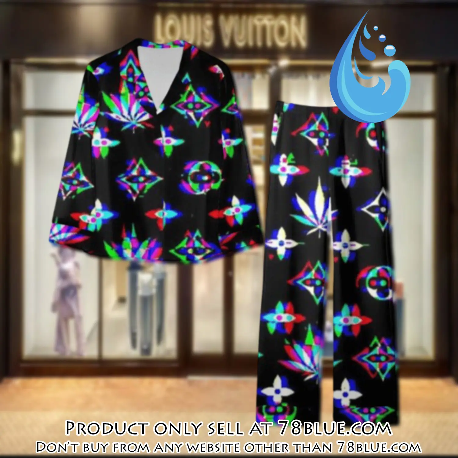 Trending luxury lv satin pajama set pjs1080 78b2016371